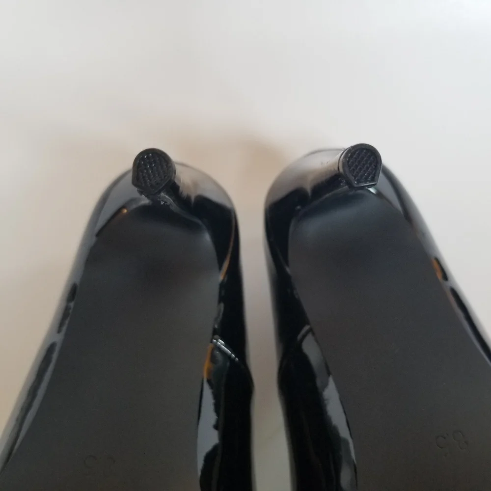 NIB NWOT Steve Madden Altisha black patent 4.25" heels siz 8.5 - Picture 8 of 13